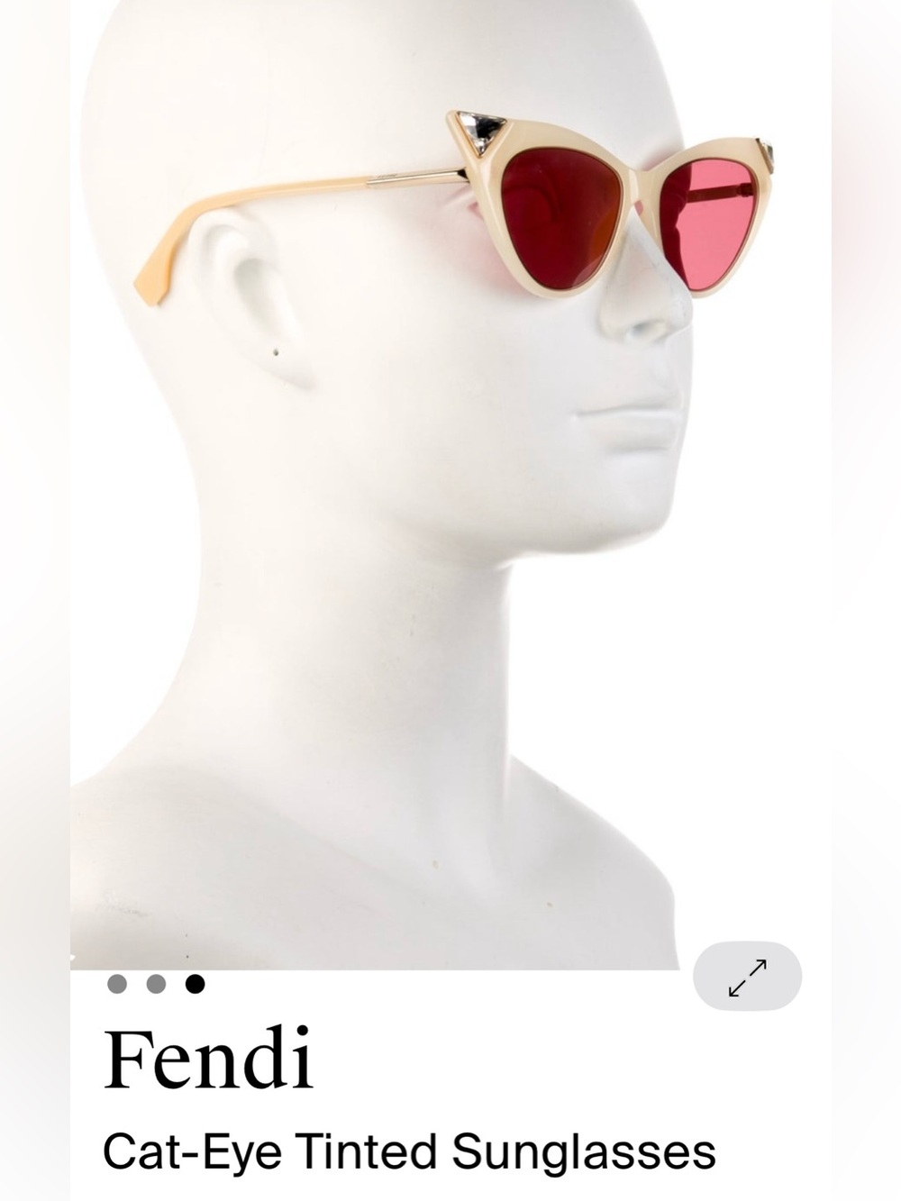 Fendi Women’s mother of pearl Cat-Eye Sunglasses authentic